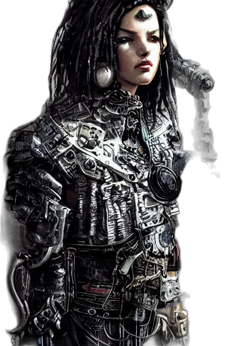 robot, jacket, cyberpunk, comic book art transparent PNG cut-out