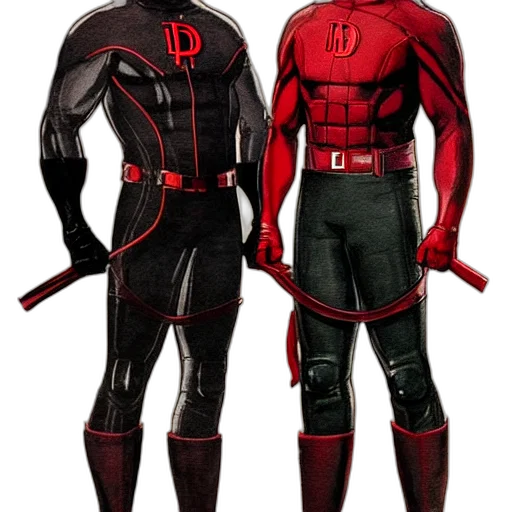 concept art, comic book art, 3d render, red, dark, daredevil, concept, art transparent PNG cut-out