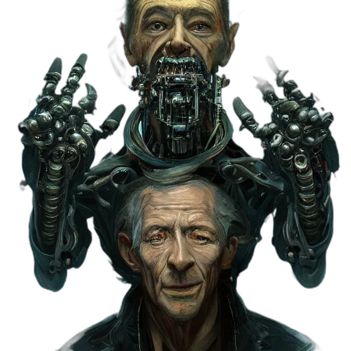 robot, face, cyberpunk, concept art transparent PNG cut-out