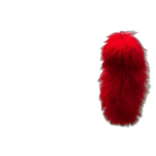 hair, hat, animal, creature, 3d render, red, realistic, detailed transparent PNG cut-out