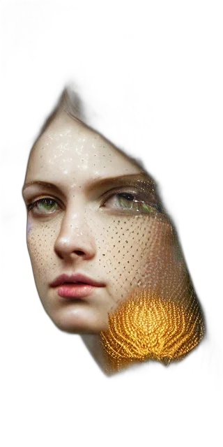 face, jewelry, mask, crown, photorealistic, 3d render, cyberpunk, concept art transparent PNG cut-out