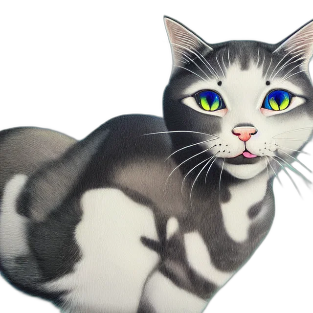 animal, creature, photorealistic, 3d render, fantasy art, watercolor, monochrome, beautiful transparent PNG cut-out