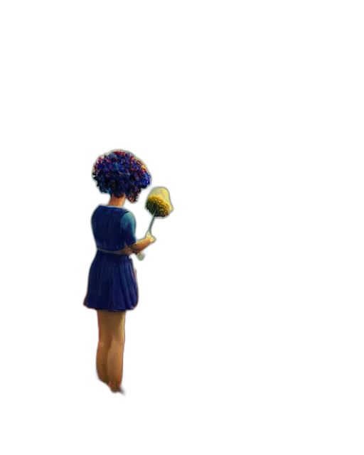 dress, staff, flower, crown transparent PNG cut-out