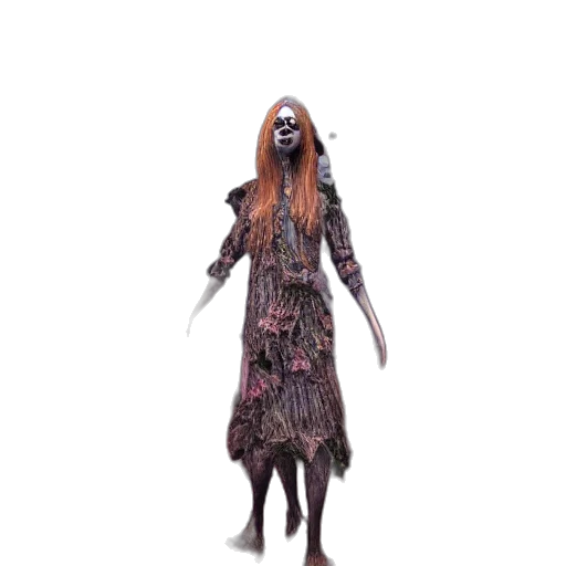 creature, staff, hair, dress transparent PNG cut-out