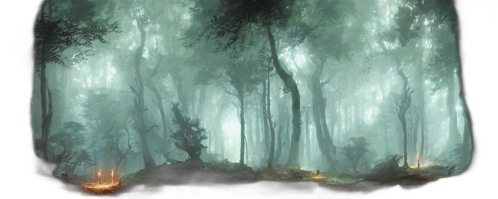 tree, dragon, sword, concept art, fantasy art, photorealistic, oil painting, fog transparent PNG cut-out