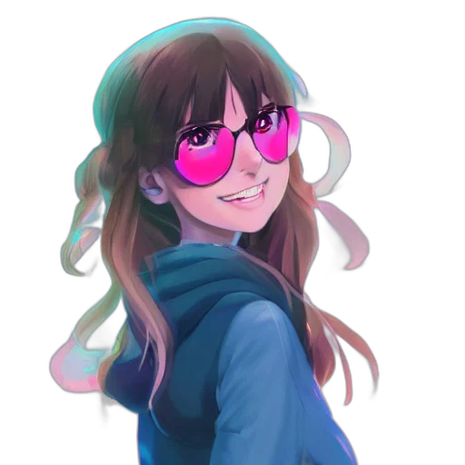 jacket, face, staff, mask, anime, vaporwave, pixel art, watercolor transparent PNG cut-out