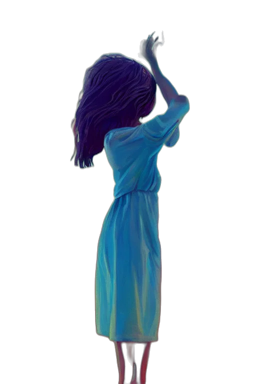 dress, staff, hair, umbrella, concept art, photorealistic, 3d render, oil painting transparent PNG cut-out