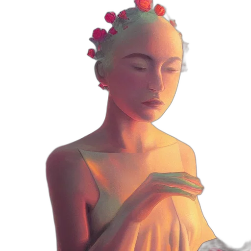 crown, flower, dress, concept art transparent PNG cut-out