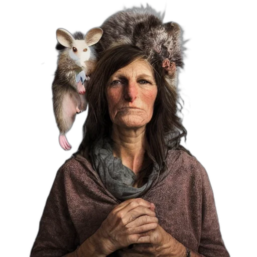 animal, mask, creature, face, photorealistic, concept art, annie, leibovitz transparent PNG cut-out