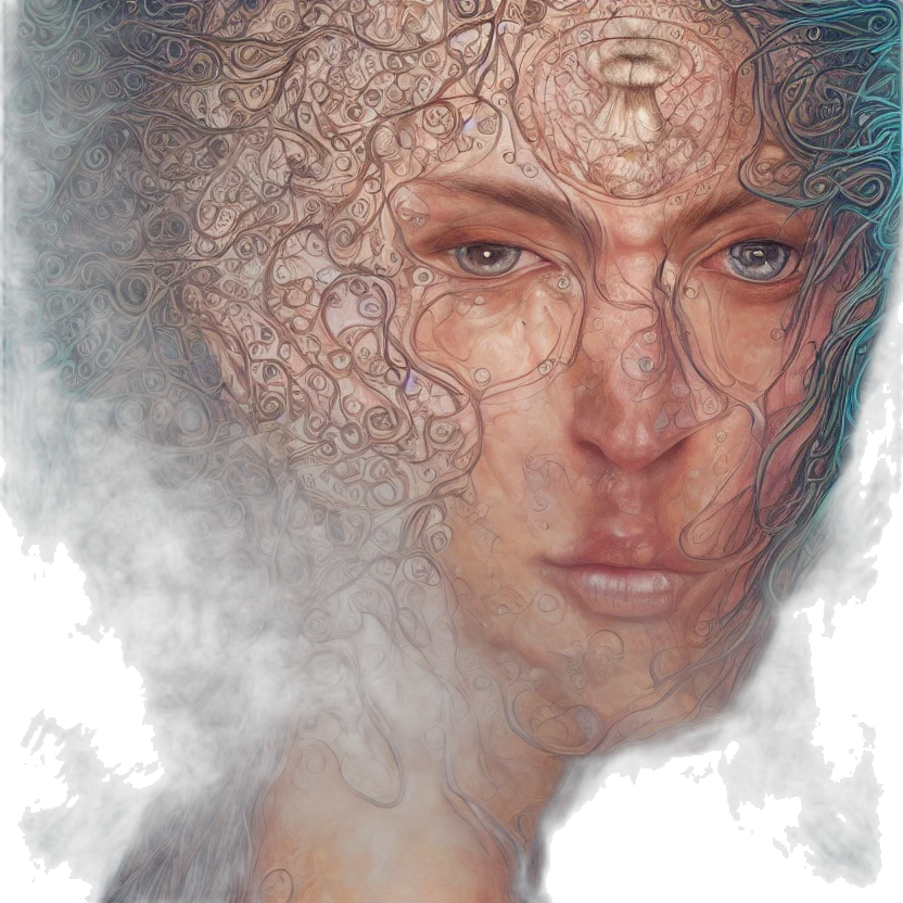 face, mask, hair, crown transparent PNG cut-out