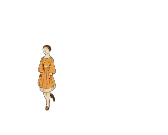 dress, hair, jacket, staff transparent PNG cut-out