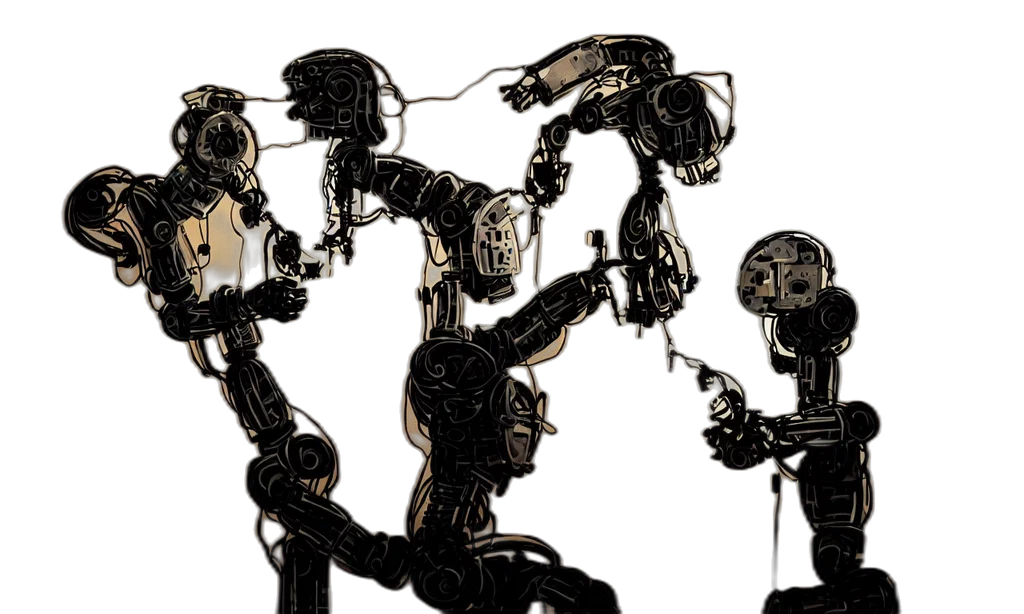 robot, concept art, cyberpunk, comic book art, 3d render, over, shoulder, studio transparent PNG cut-out