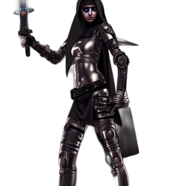 staff, robot, weapon, sword, concept art, cyberpunk, 3d render, fantasy art transparent PNG cut-out