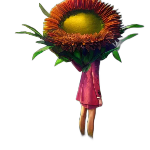 flower, crown, staff, dress transparent PNG cut-out