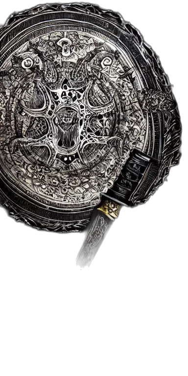 jewelry, crown, sword, mask, photorealistic, concept art, fantasy art, highly transparent PNG cut-out