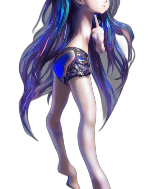 dress, staff, hair, fantasy art transparent PNG cut-out