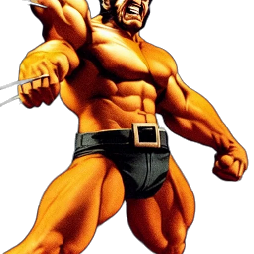comic book art, concept art, cartoon, wolverine transparent PNG cut-out