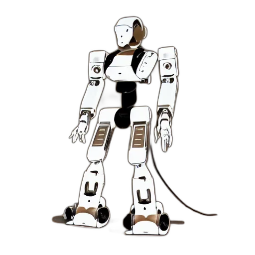 robot, staff, concept art, cyberpunk transparent PNG cut-out