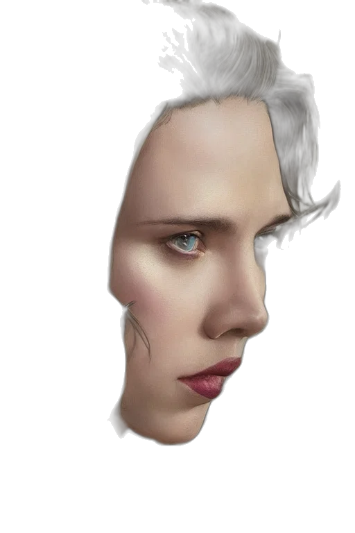 face, mask, hair, robot transparent PNG cut-out