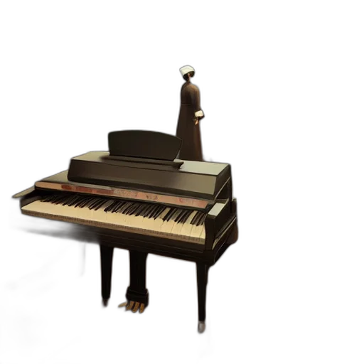 furniture, 3d render, concept art, photorealistic, piano, violin, unreal, engine transparent PNG cut-out