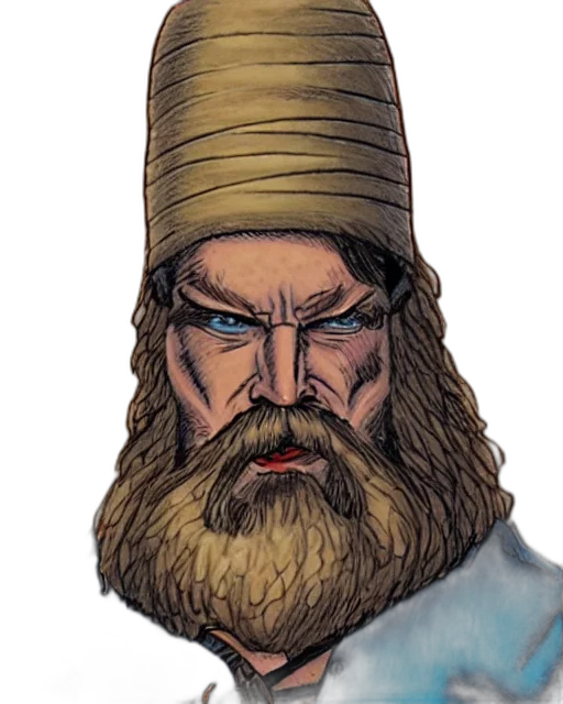 staff, face, hat, comic book art transparent PNG cut-out