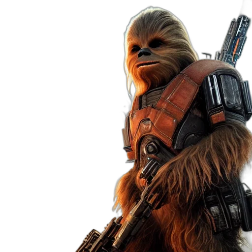 concept art, chewbacca, gears, war transparent PNG cut-out