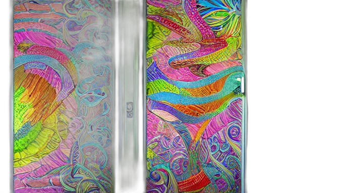 jewelry, photorealistic, vaporwave, neon, colourful, rice, paper, doors transparent PNG cut-out