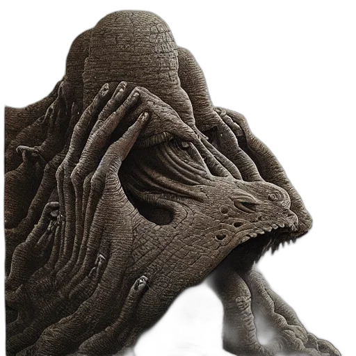 mask, creature, dragon, hat, 3d render, concept art, photorealistic, underwater transparent PNG cut-out