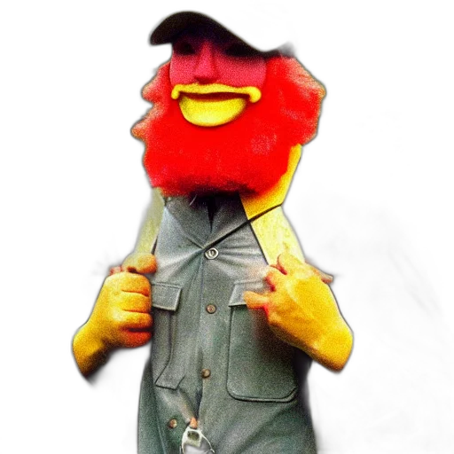 jacket, mask, staff, hat, 3d render, photorealistic, concept art, ronald transparent PNG cut-out