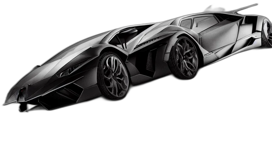 car, weapon, 3d render, concept art, photorealistic, pencil sketch, monochrome, lamborghini transparent PNG cut-out