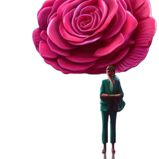 flower, umbrella, jacket, staff transparent PNG cut-out
