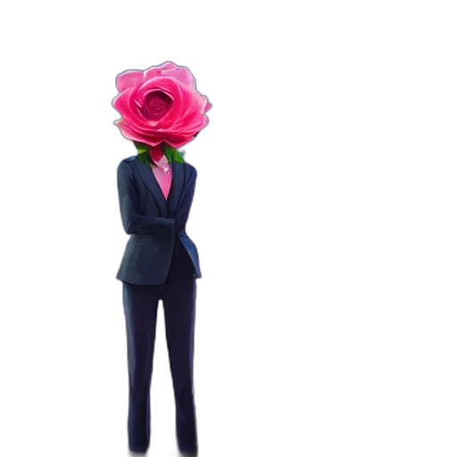 staff, jacket, flower, dress transparent PNG cut-out