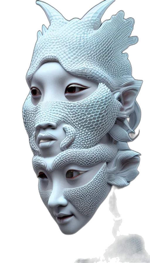 mask, face, dragon, creature transparent PNG cut-out