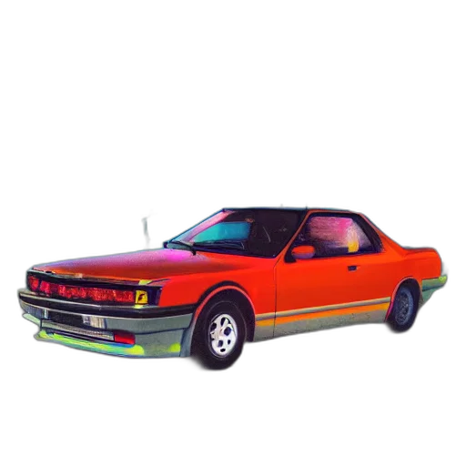 car, vaporwave, photorealistic, 3d render, concept art, neon, funky, eurobeat transparent PNG cut-out