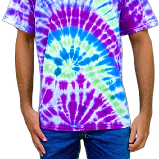 vaporwave, neon, colorful, tie, dye, shirt transparent PNG cut-out