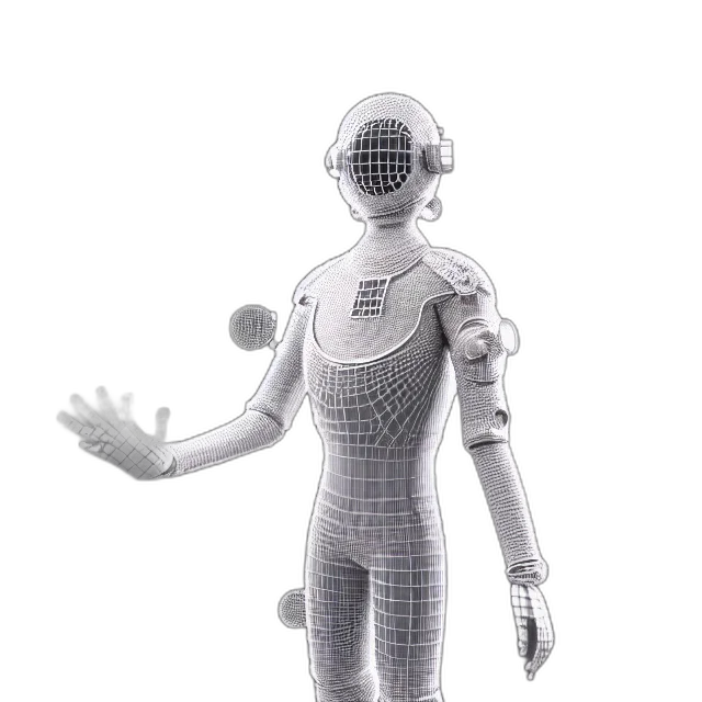 robot, staff, creature, concept art transparent PNG cut-out