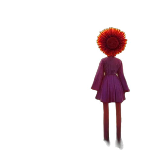 dress, hair, jacket, staff transparent PNG cut-out