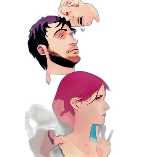 face, concept art, pixel art, comic book art, watercolor, outer space, pastel, blue transparent PNG cut-out