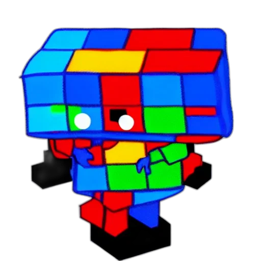 robot, crown, face, pixel art transparent PNG cut-out