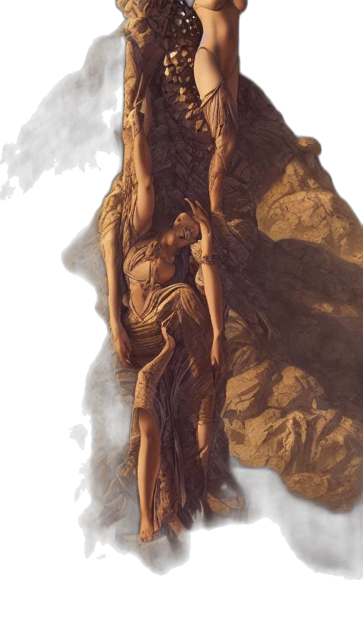 dress, sword, staff, jewelry transparent PNG cut-out