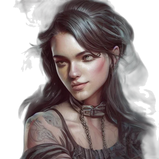 face, dress, fantasy art, photorealistic transparent PNG cut-out