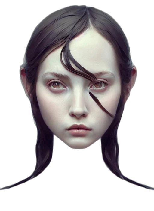 face, mask, crown, hair, fantasy art, concept art, photorealistic, 3d render transparent PNG cut-out