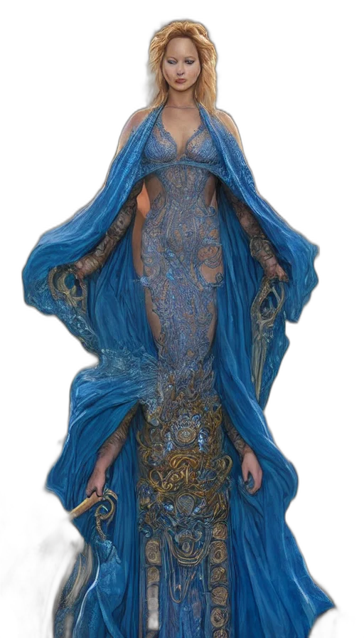 dress, jewelry, fantasy art, concept art transparent PNG cut-out