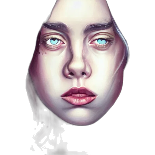 face, mask, robot, creature, photorealistic, concept art, fantasy art, watercolor transparent PNG cut-out