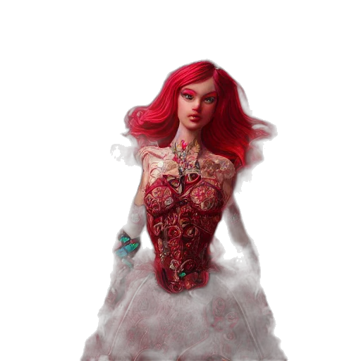 dress, concept art, 3d render, fantasy art, photorealistic, red, princess, ruby transparent PNG cut-out