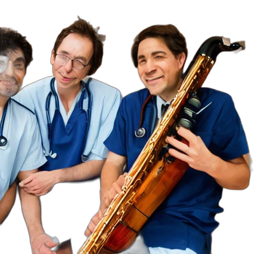 staff, cartoon, concept art, fire, doctors, playing, instruments, together transparent PNG cut-out