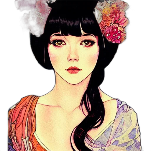 face, dress, flower, mask transparent PNG cut-out