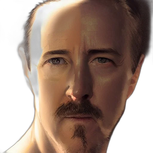 face, mask, robot, hair, photorealistic, comic book art, concept art, cartoon transparent PNG cut-out
