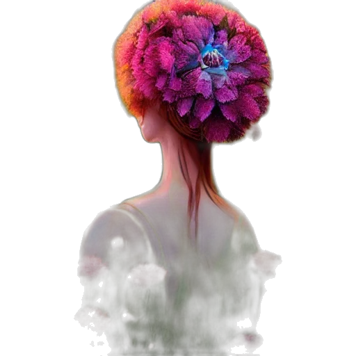 crown, flower, face, hair transparent PNG cut-out