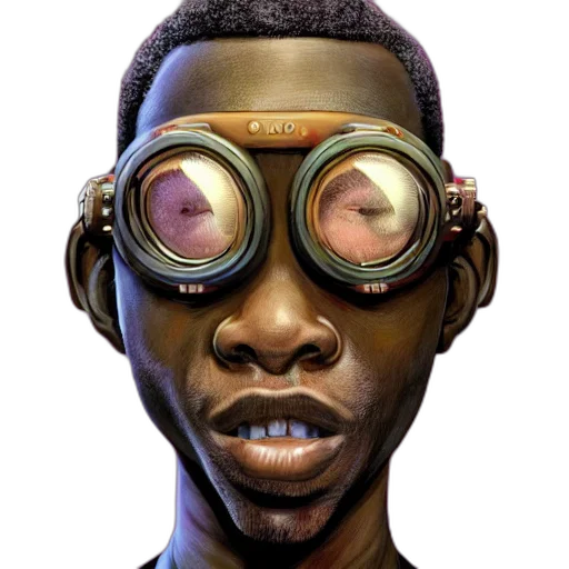 face, mask, staff, robot, concept art, photorealistic, comic book art, 3d render transparent PNG cut-out